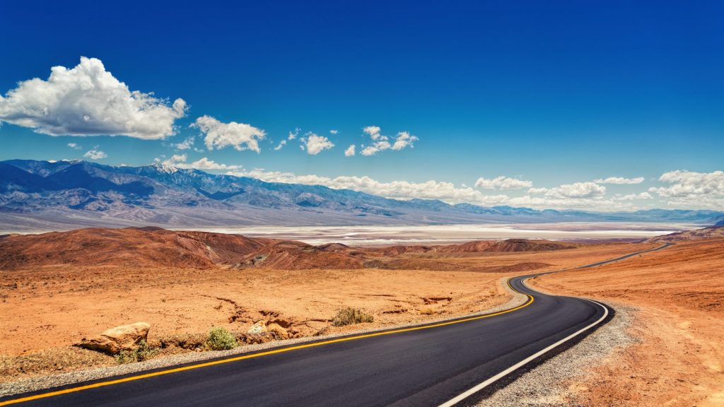 A death valley in desert with road whatsapp dp image