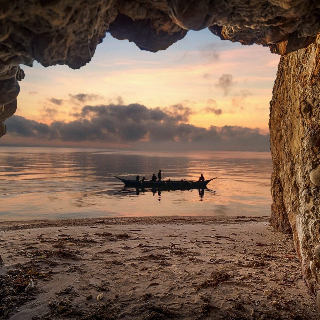 Cave outside have river