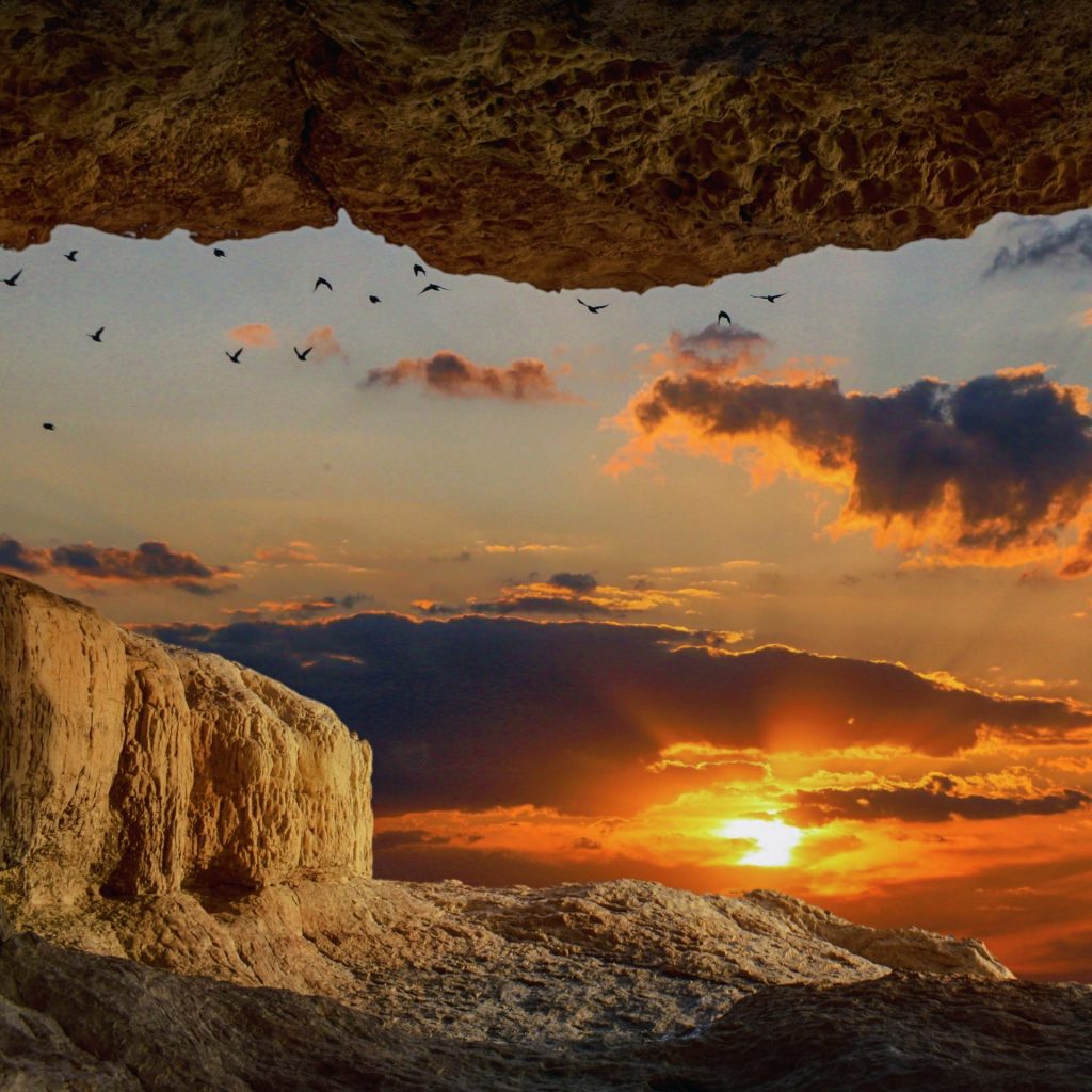 Cave with sunset whatsapp dp image