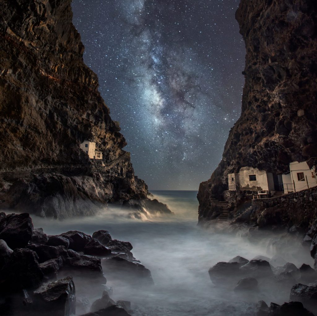 Dark cave with stars whatsapp dp image