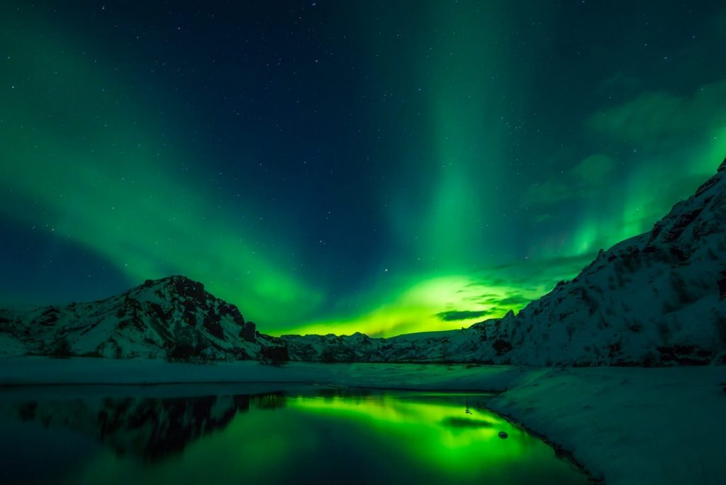 Green sky with icelands whatsapp dp image