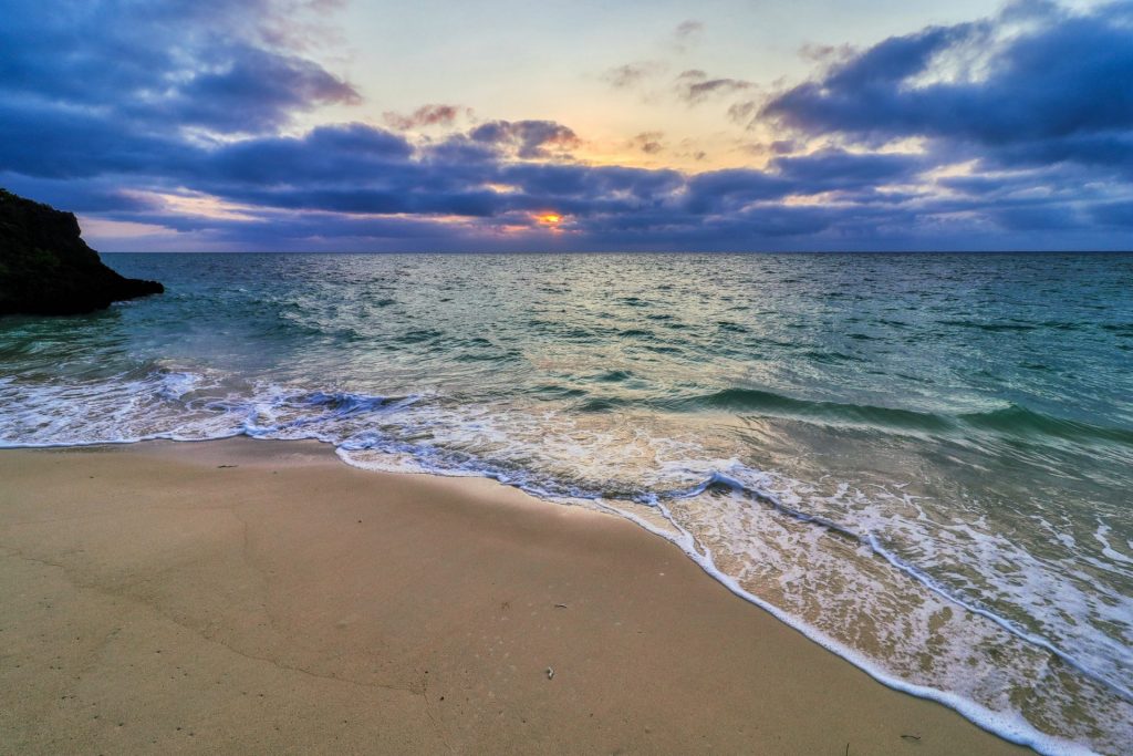 Sunset with sea beach whatsapp dp image