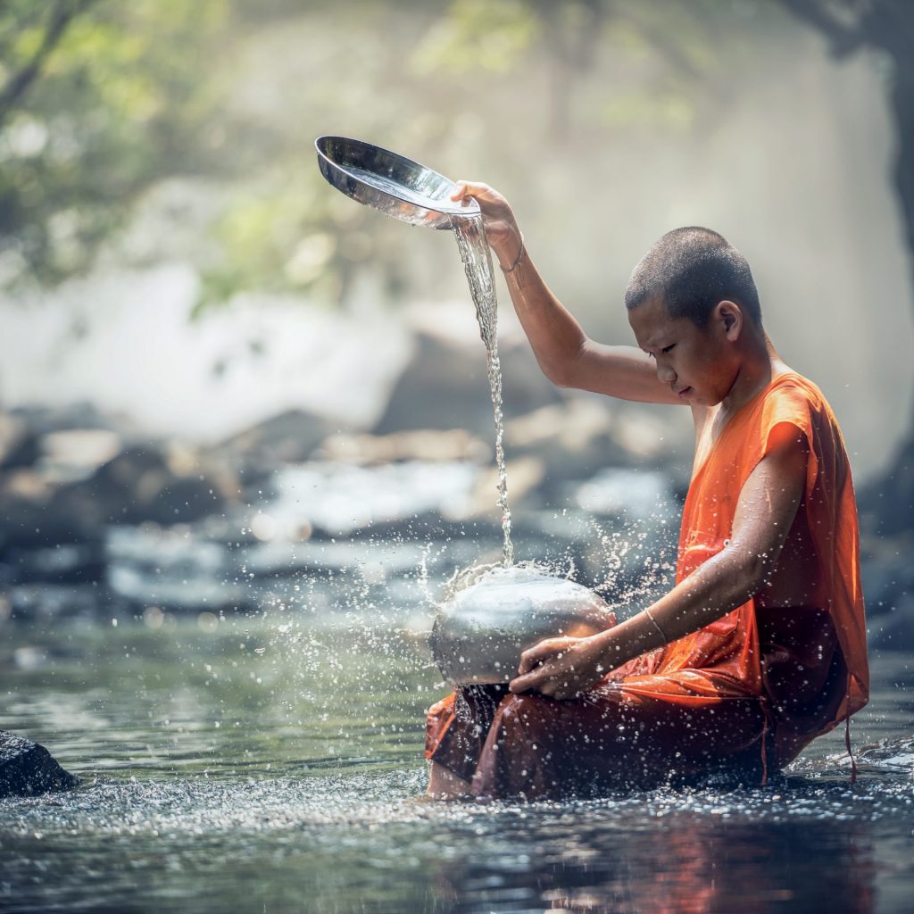 A Boy Play River Water Whatsapp Dp Image