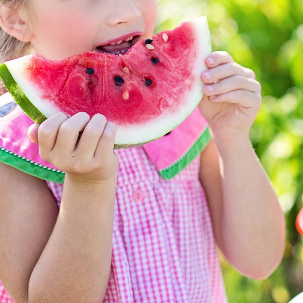 A Girl Child Eating Watermelon In Summer Whatsapp Dp Image