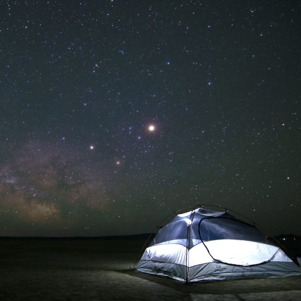 A Man Camping In The Stars Night Whatsapp Dp Image