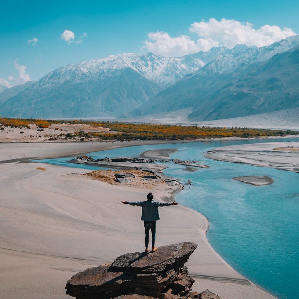 A Man Enjoying River Landscape Whatsapp Dp Image