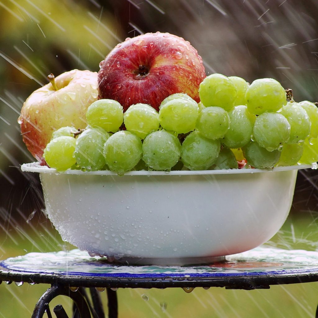 A bowl of fruit in rain whatsapp dp image