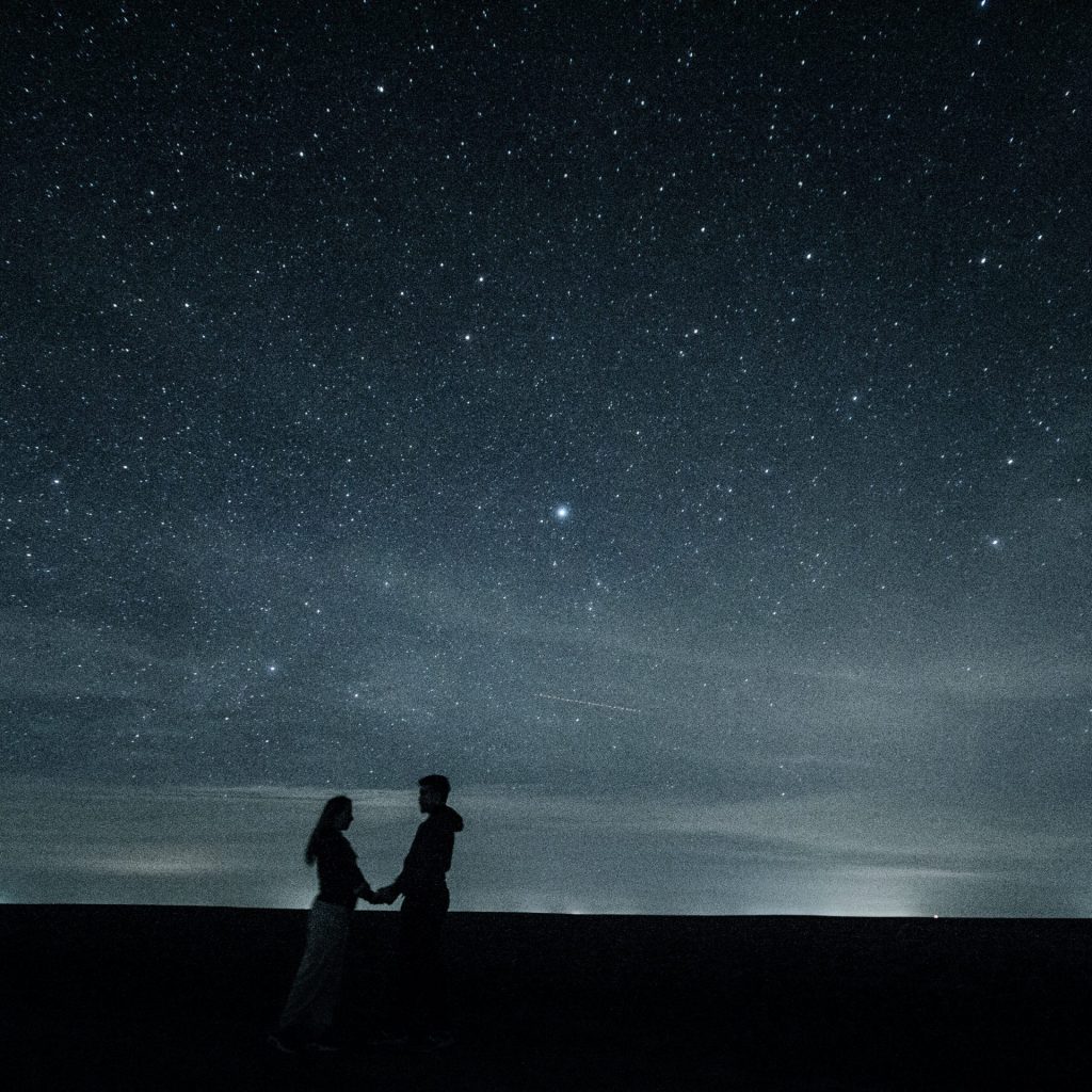 A couple Standing In The Stars Night Whatsapp Dp Image