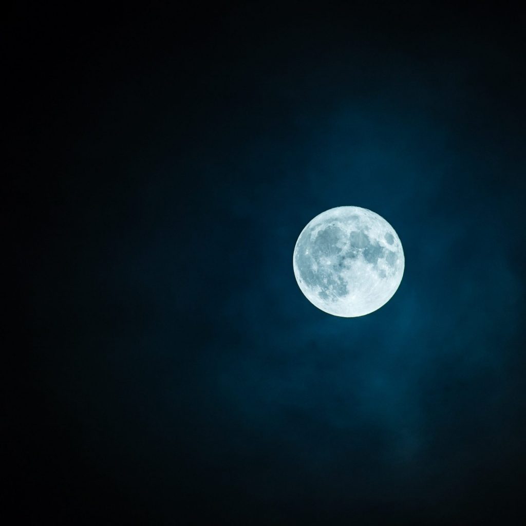 A full moon in dark night whatsapp dp image