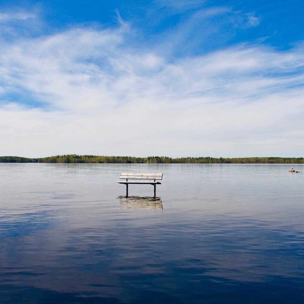 A lake bench landscape whatsapp dp image