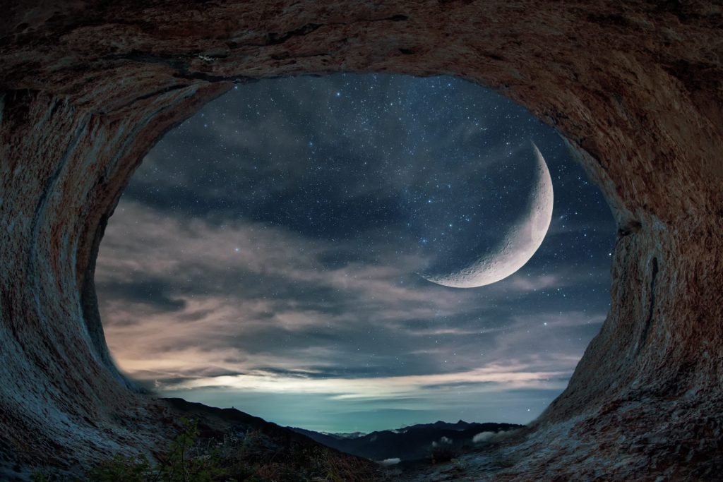 Cave with moon whatsapp dp image