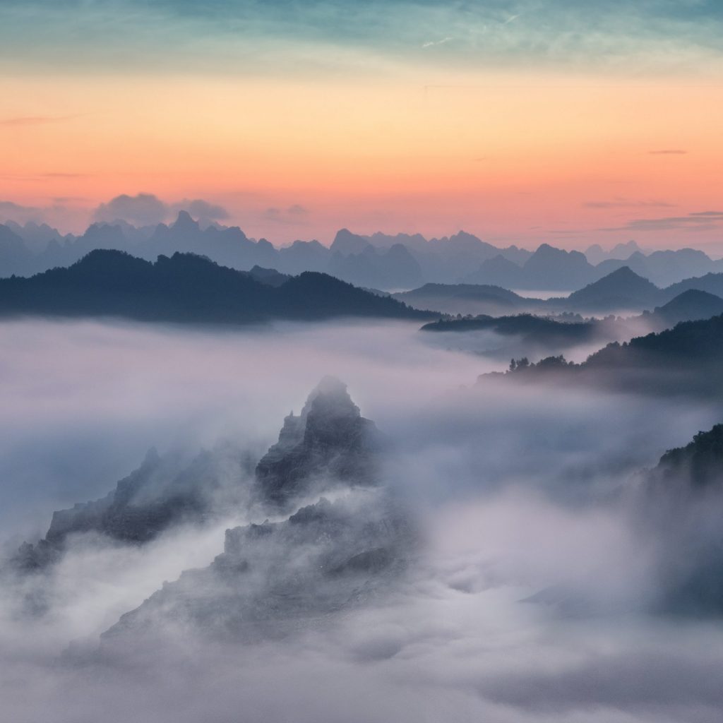 Full fog clouds with hills whatsapp dp image