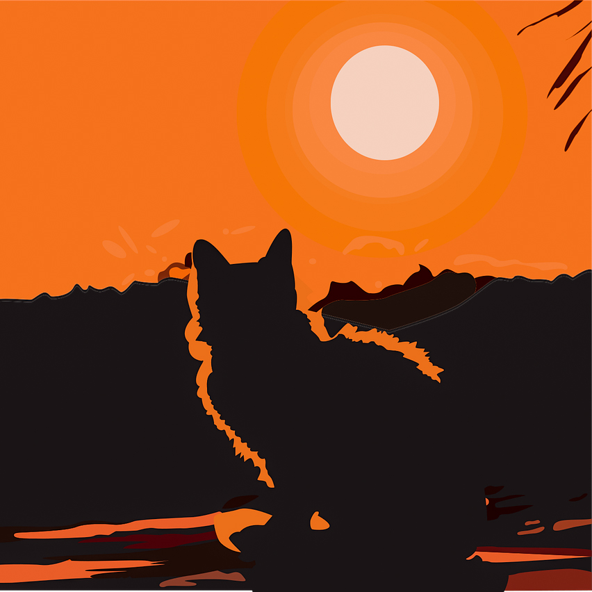 Sunset shadow cat image for DP 20