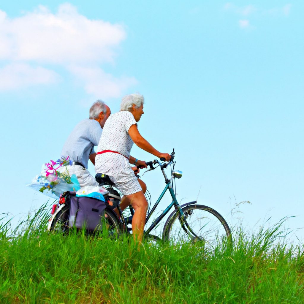 Two Oldman Enjoying Cycling In Summer Whatsapp Dp Image