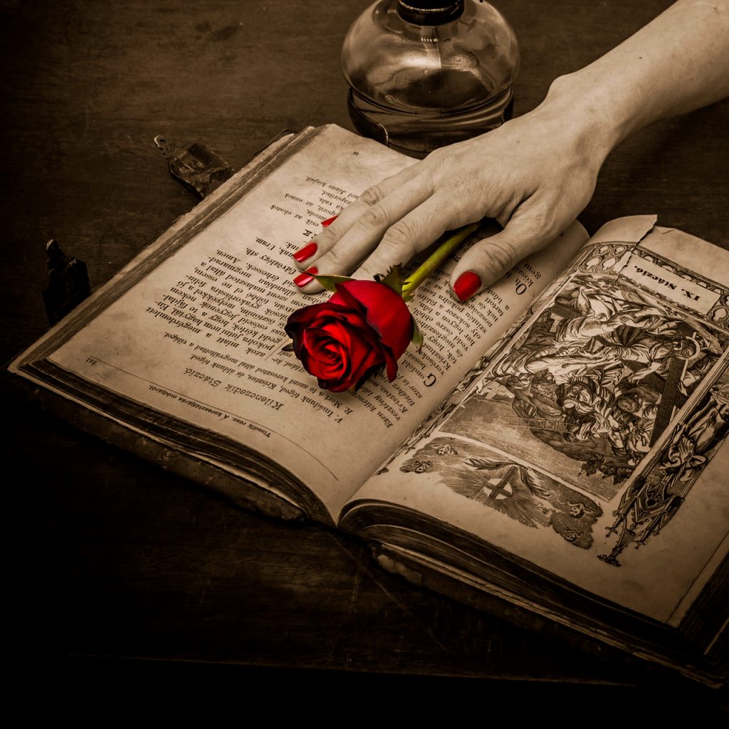 prayer book red rose image