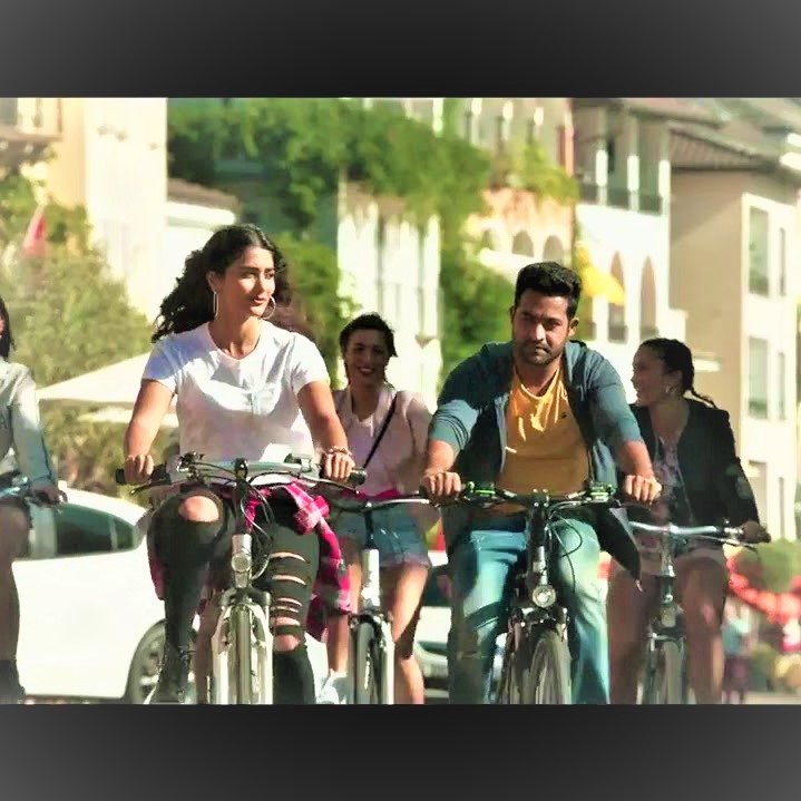 Jr NTR Cycle Scene With Heroine In The Aravinda Sametha Movie Whatsapp Dp Image