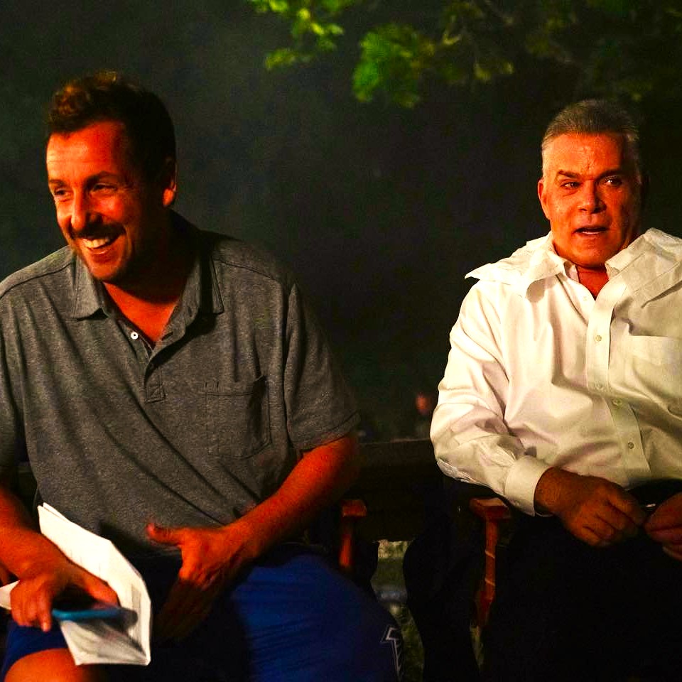 Adam Sandler And His Father Seating In Garden WhatsApp DP Image