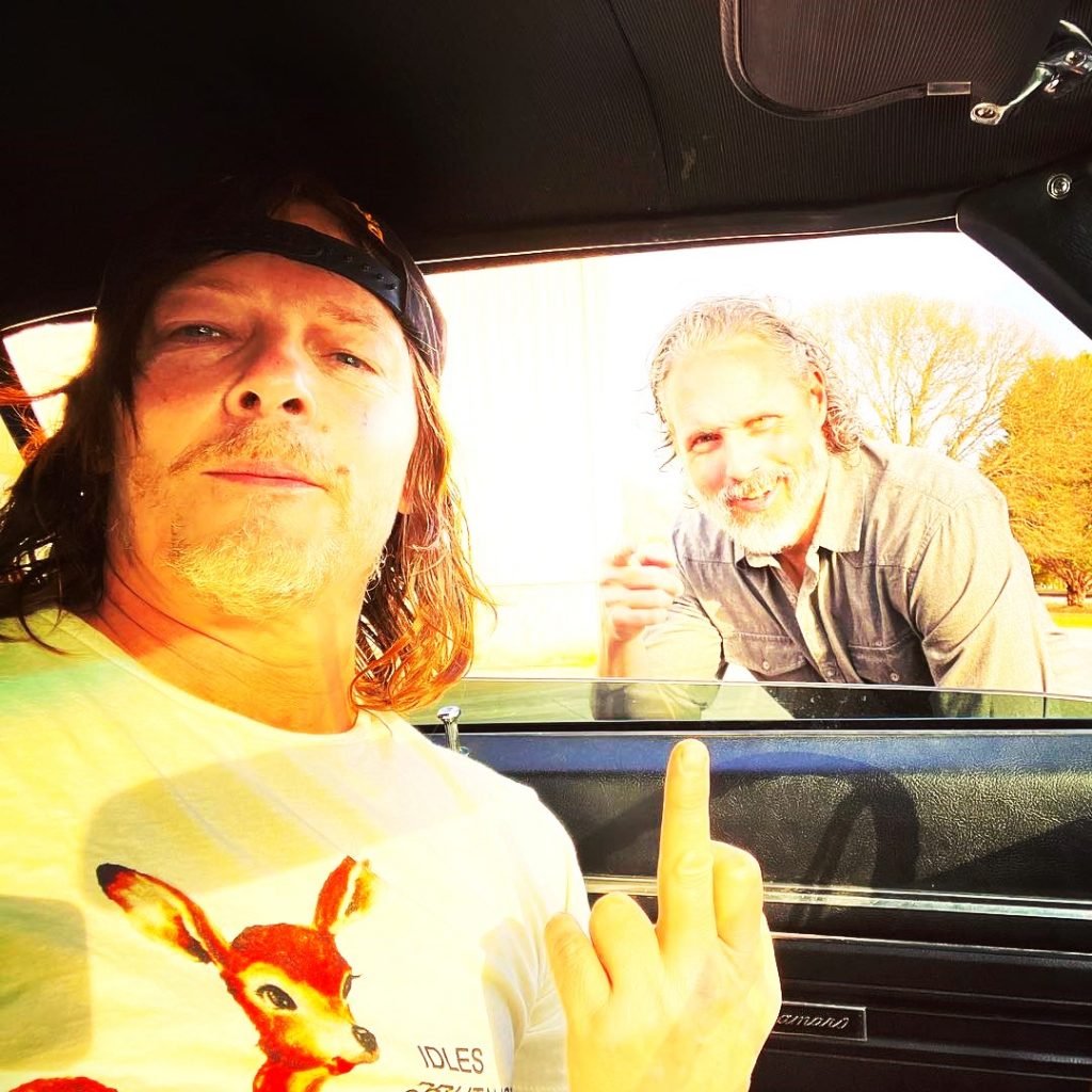 Norman Reedus Showing Middle Finger To A Friend WhatsApp DP Image