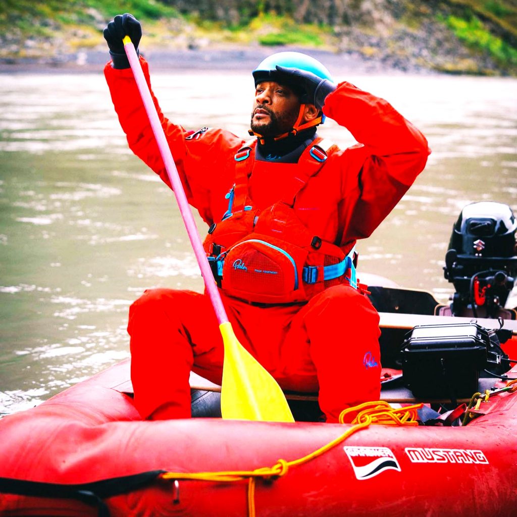 Will Smith Riding A Boat And Enjoy The Lake View WhatsApp DP Image