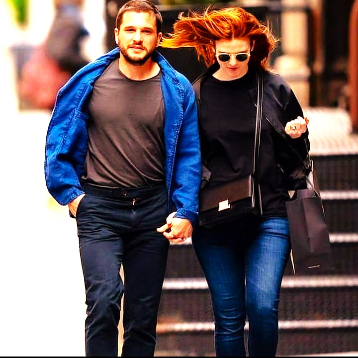 Kit Harington And His Girl Friend Walking In The City WhatsApp DP Image