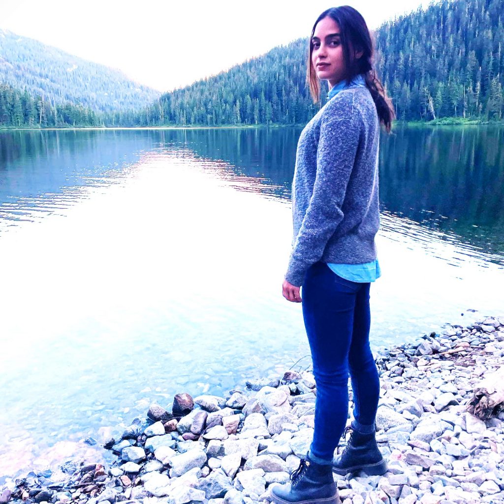 Melissa Barrera Standing And Enjoying Lake View WhatsApp DP Image