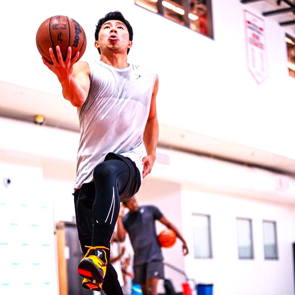 Simu Liu Busy In Playing Basket Ball WhatsApp DP Image