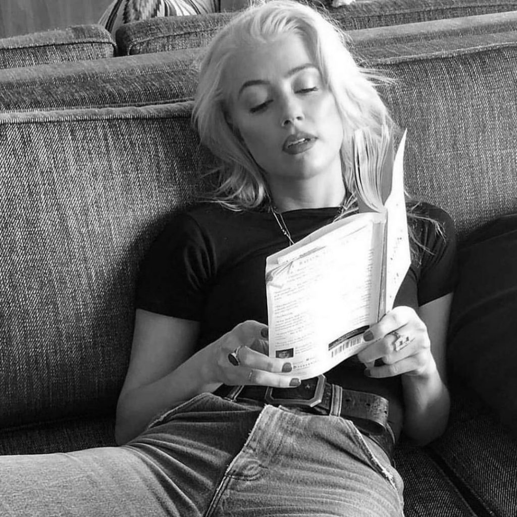 Amber Heard Reading Book