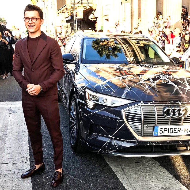 Tom Holland And His Car WhatsApp DP Image