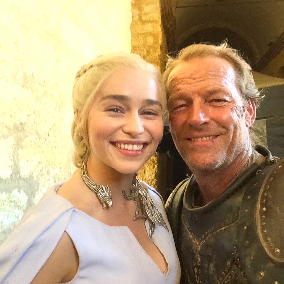 Iain Glen And Emilia Clarke