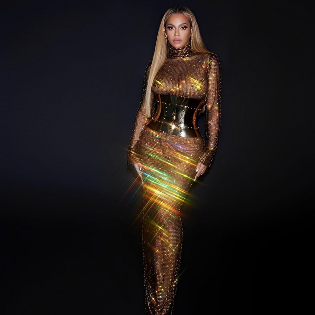 Beyonce Golden Dress Look