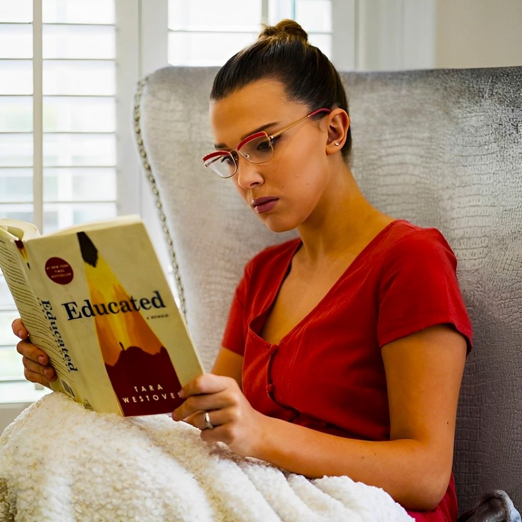 Millie Bobby Brown Busy In Reed Book