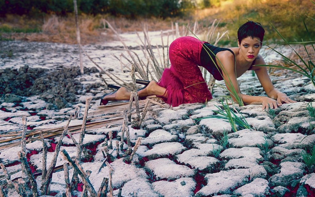 Grass Girl Pose On Earth Rihanna
