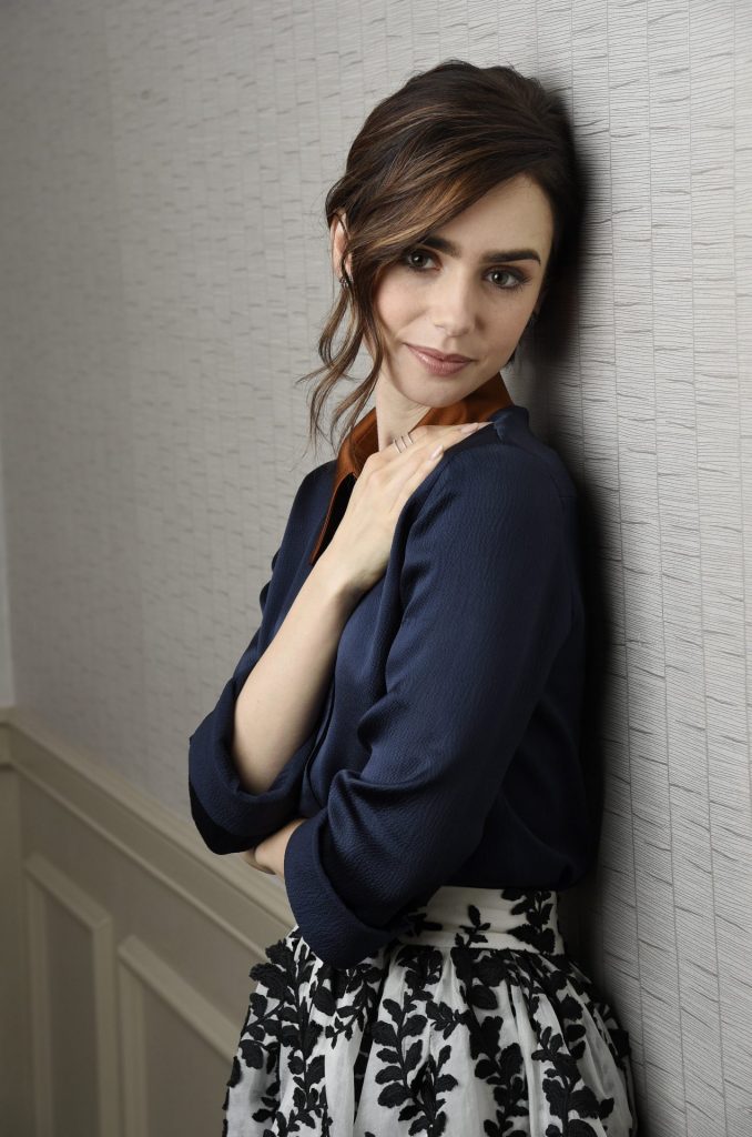 Lily Collins Cute Face Look